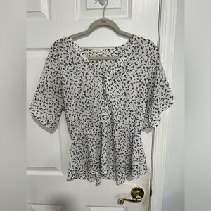 Sienna Sky blue floral blouse